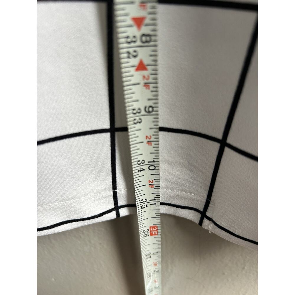 Melloday Plaid Open Front Over Coat Duster Jacket White Black S, Mid-Length - Picture 9 of 11